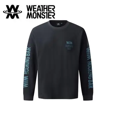 웨더몬스터 WM 남성 와플 프린트 긴팔 티셔츠
