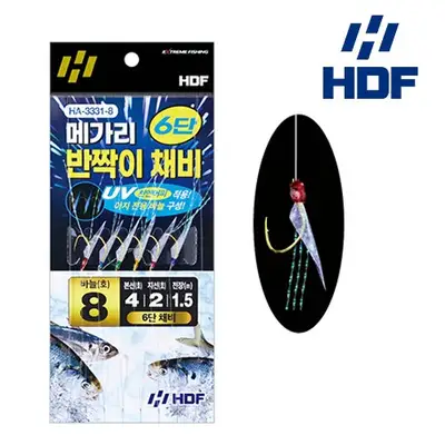 해동조구사 메가리 반짝이 채비 6단