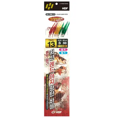 해동 볼락열기 지선레드 아지평탄바늘 컬러어피